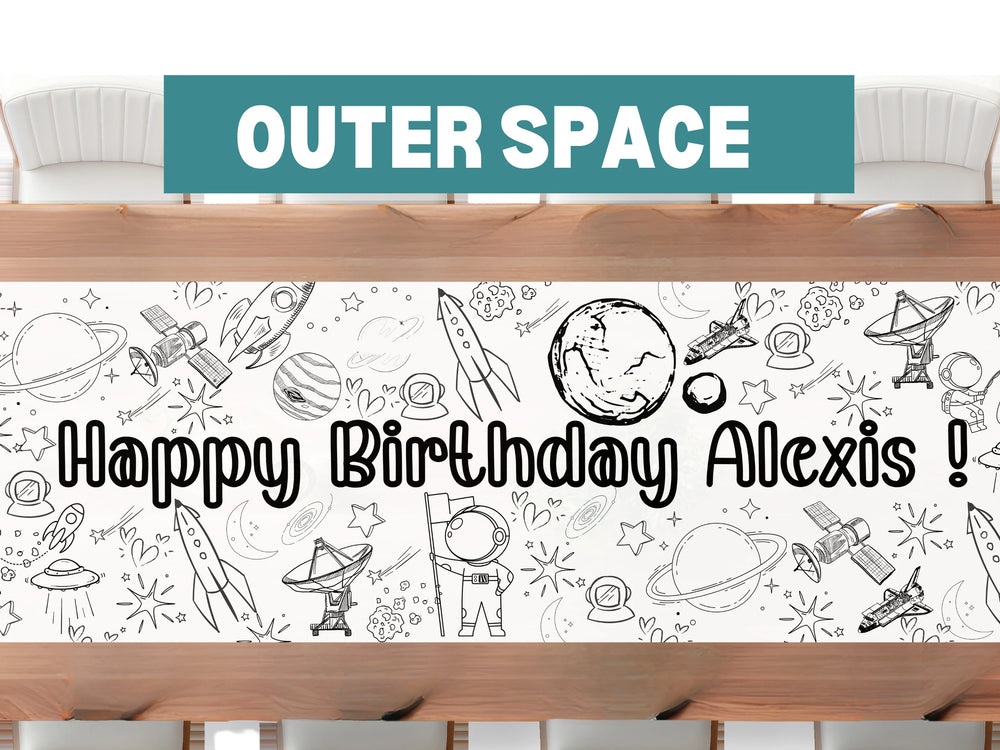 Outer Space Theme Coloring Banner