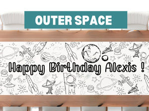 Outer Space Theme Coloring Banner