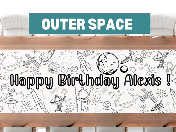 Outer Space Theme Coloring Banner
