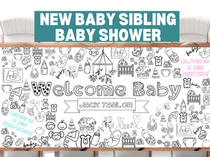 Welcome Baby Personalized Coloring Banner
