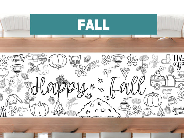 Large Fall Coloring Banner
