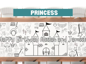 Princess Theme Coloring Banner