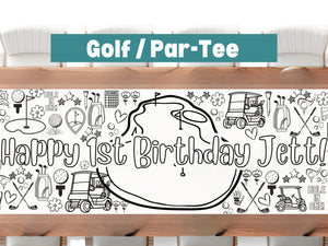 Golf Theme Coloring Banner