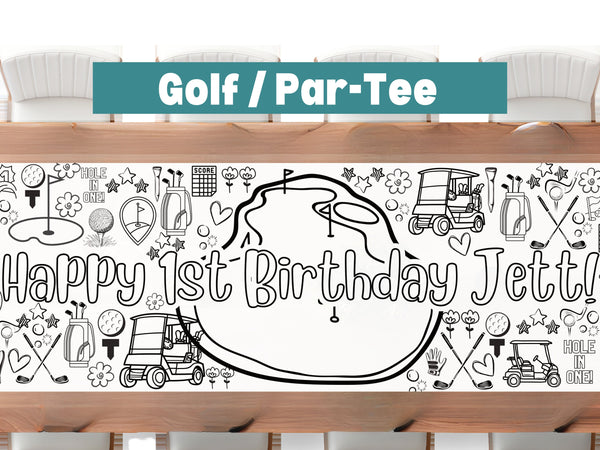 Golf Theme Coloring Banner