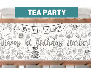 Tea Time Coloring Banner