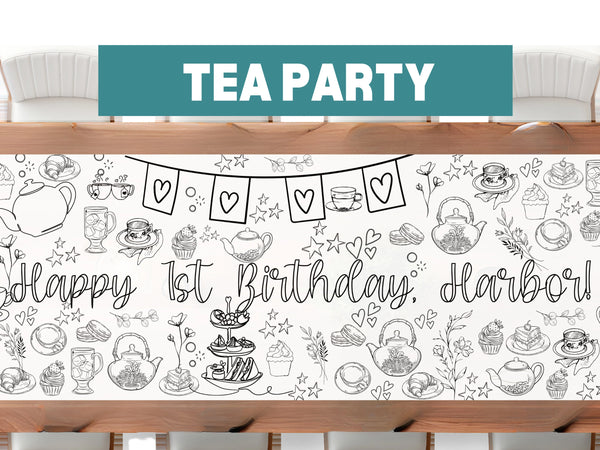 Tea Time Coloring Banner