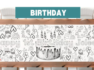 Birthday Cake Coloring Banner