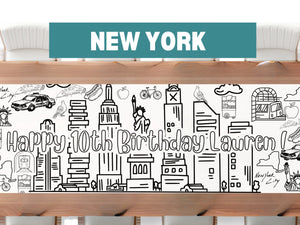 New York City Cityscape Coloring Banner