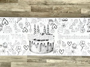 Birthday Cake Coloring Banner