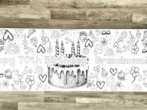 Large 6 Foot Birthday Coloring Banner