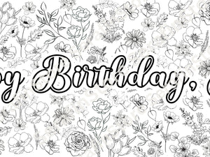 Wildflower Coloring Banner