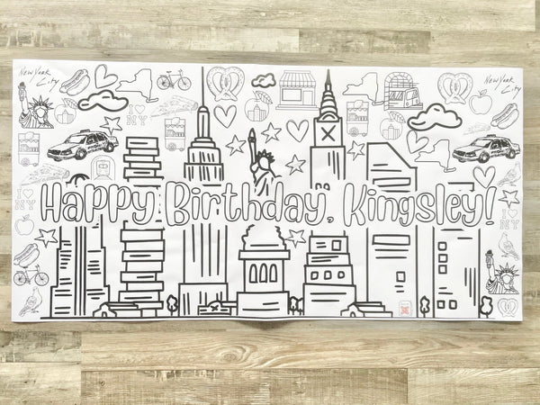 New York City Cityscape Coloring Banner