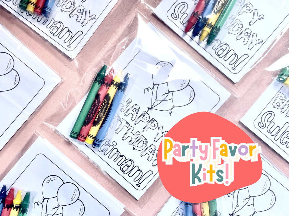 Personalized Birthday Party Favors Coloring Sheets Custom Name and Number Kids Party Coloring Pages Party Activities Goody Bags Pre made DIY
