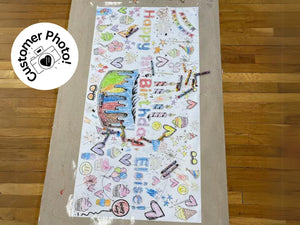 Birthday Cake Coloring Banner