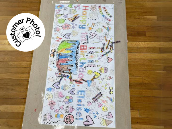 Birthday Cake Coloring Banner