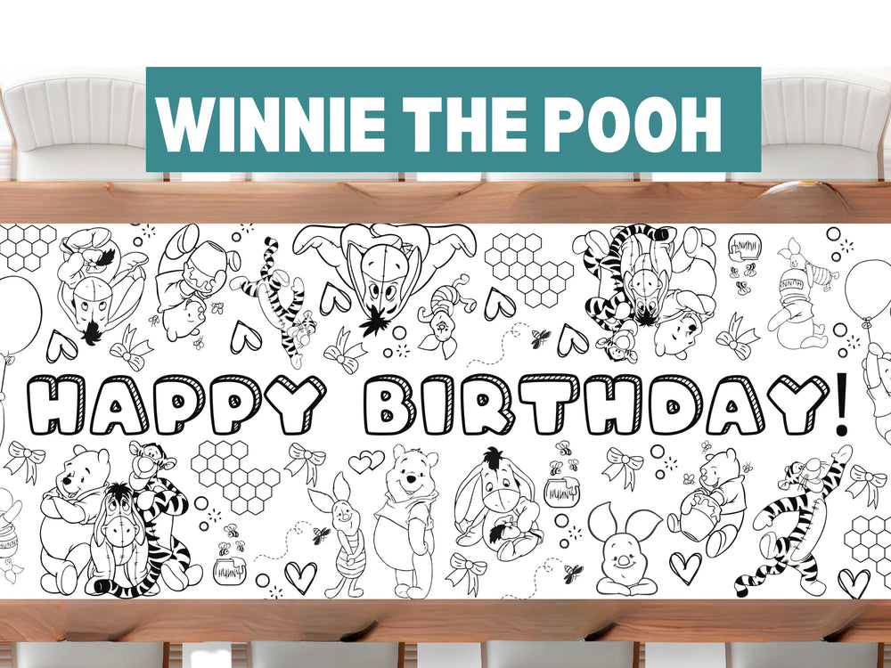 Pooh Bear Coloring Banner