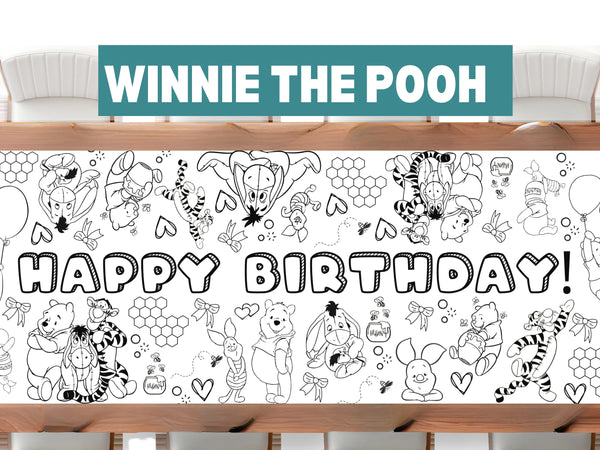 Pooh Bear Coloring Banner