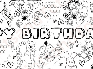 Pooh Bear Coloring Banner