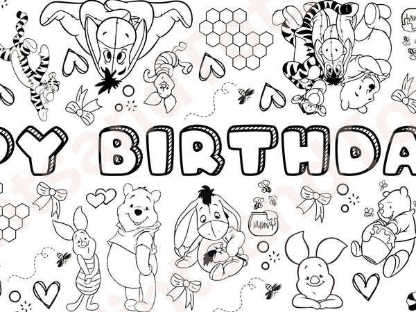 Pooh Bear Coloring Banner