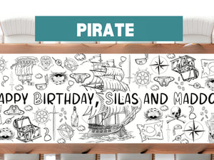 Personalized Pirate Coloring Banner