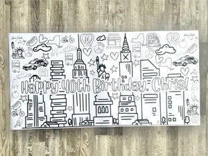 New York City Cityscape Coloring Banner