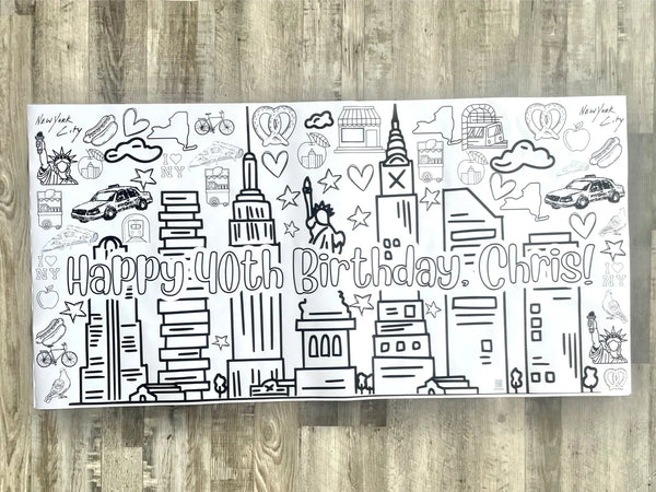 New York City Cityscape Coloring Banner