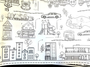 Neighborhood Theme Kid Coloring Activity Poster