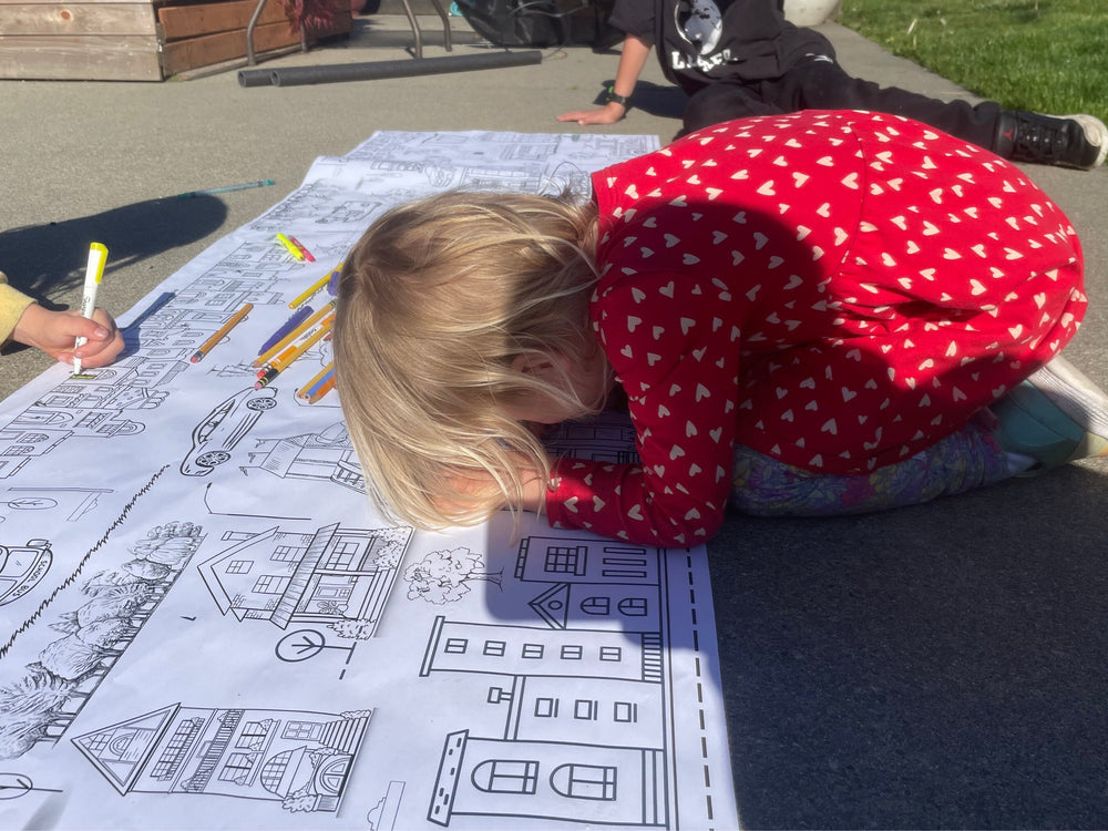 Neighborhood Theme Kid Coloring Activity Poster