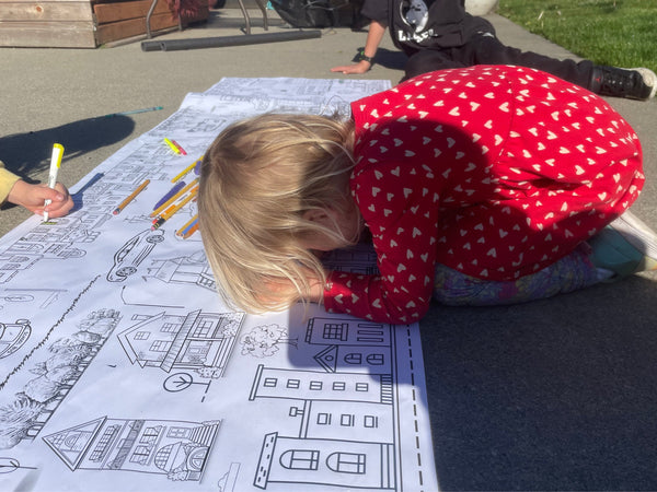 Neighborhood Theme Kid Coloring Activity Poster