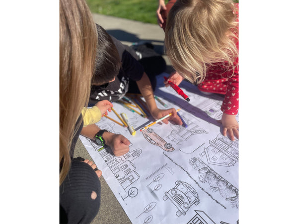 Neighborhood Theme Kid Coloring Activity Poster