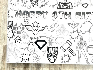 Superhero Theme Coloring Banner