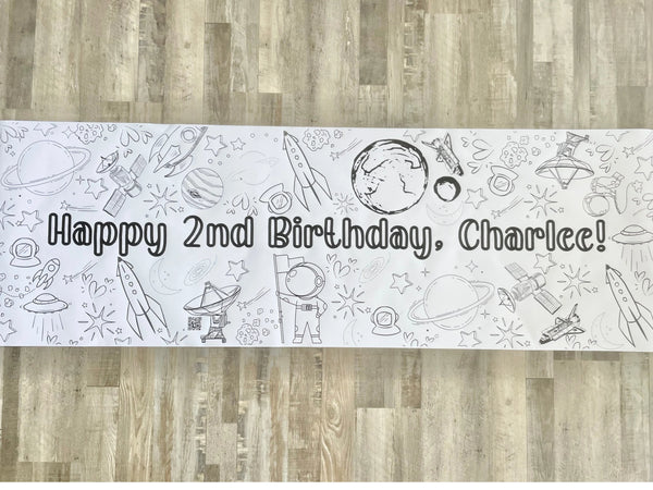 Outer Space Theme Coloring Banner