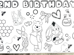 Pooh Bear Coloring Banner
