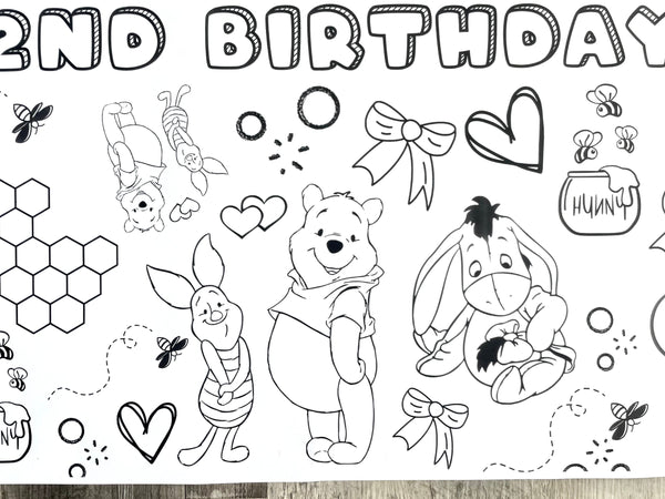 Pooh Bear Coloring Banner