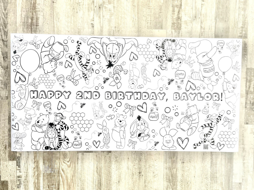 Pooh Bear Coloring Banner
