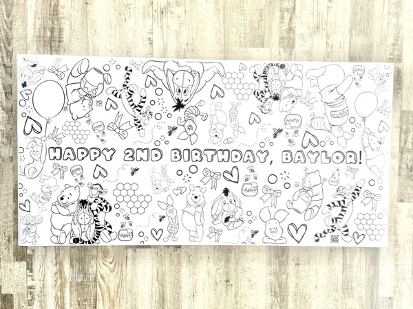 Pooh Bear Coloring Banner