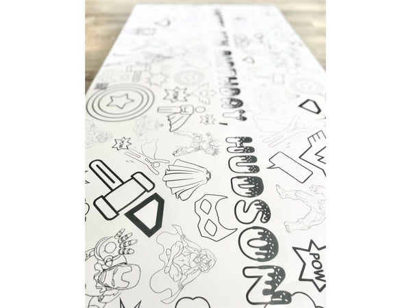 Superhero Theme Coloring Banner