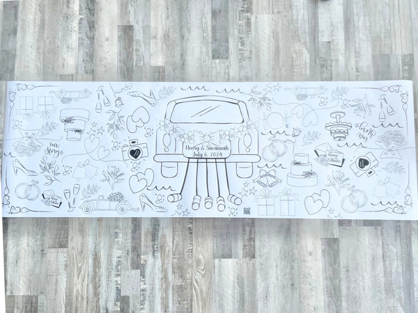 Custom Wedding Coloring Banner