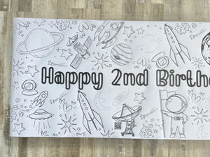 Outer Space Theme Coloring Banner