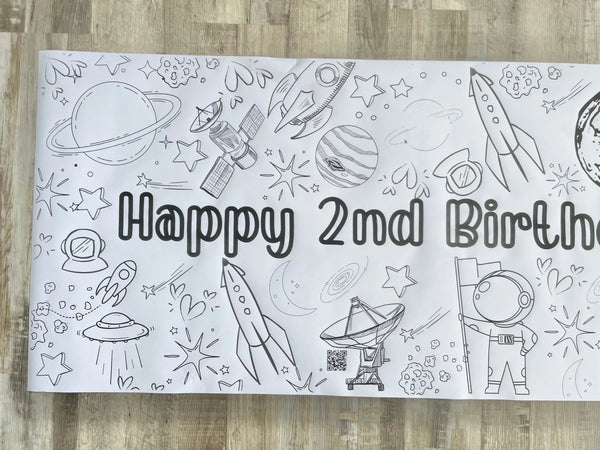 Outer Space Theme Coloring Banner
