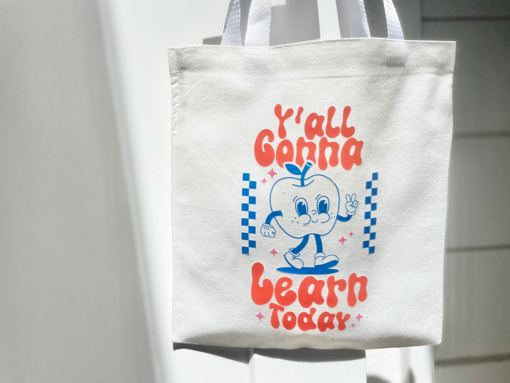 Trendy Retro Tote Bag Teacher Appreciation Present Back to School Gift End of School Daycare Montessori PreK School Thank You Gift for Staff