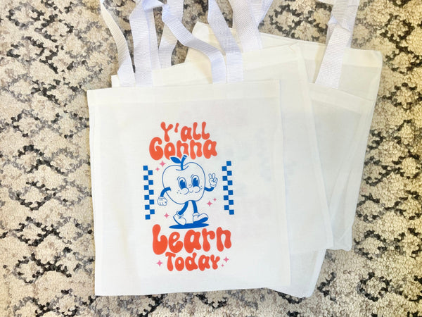 Trendy Retro Tote Bag Teacher Appreciation Present Back to School Gift End of School Daycare Montessori PreK School Thank You Gift for Staff