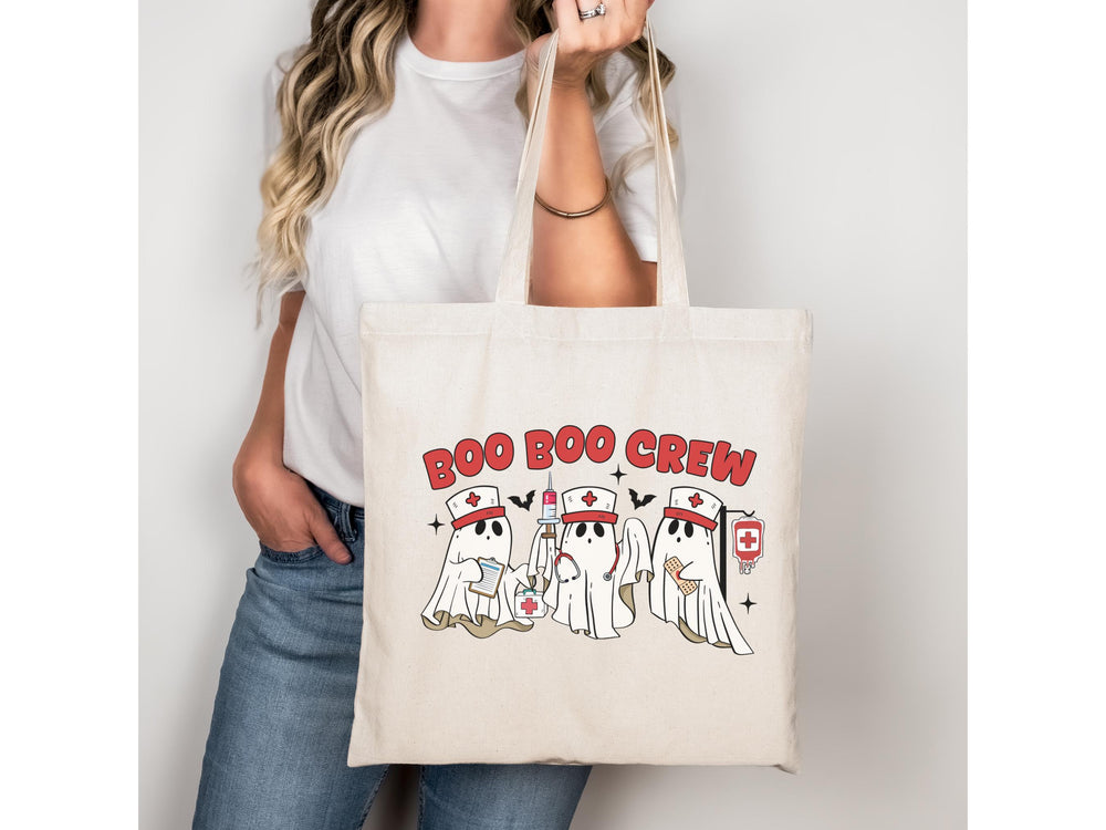 Boo Boo Crew Nurse Halloween Bag Gift Idea Eco friendly Bag Nurse School Bag Retro Trendy Cute Doctor Bag Reusable Ghost Practitioner idea