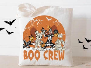 Halloween Boo Crew Trick or Treat Bags Idea Mouse and Friends Theme Eco friendly Bag School Bag Retro Bag Reusable Halloween Masquerade idea