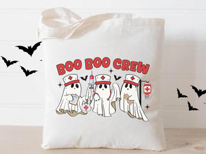 Boo Boo Crew Nurse Halloween Bag Gift Idea Eco friendly Bag Nurse School Bag Retro Trendy Cute Doctor Bag Reusable Ghost Practitioner idea