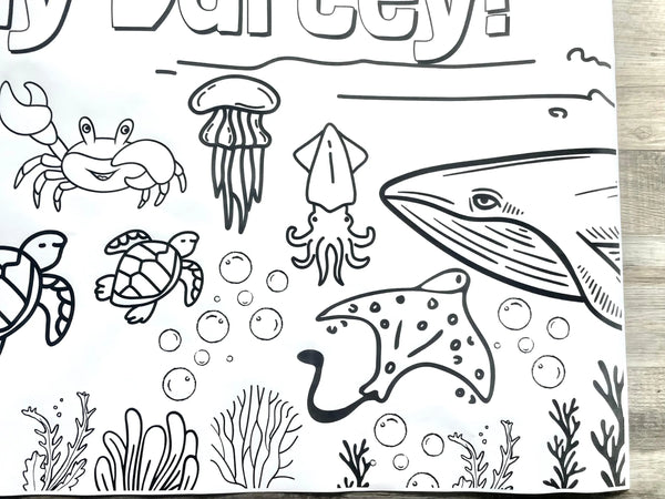 Under the Sea Ocean  Coloring Banner