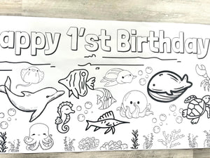 Under the Sea Ocean  Coloring Banner