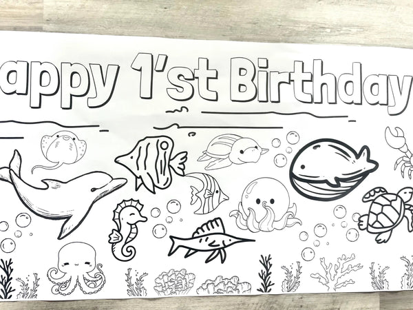 Under the Sea Ocean  Coloring Banner