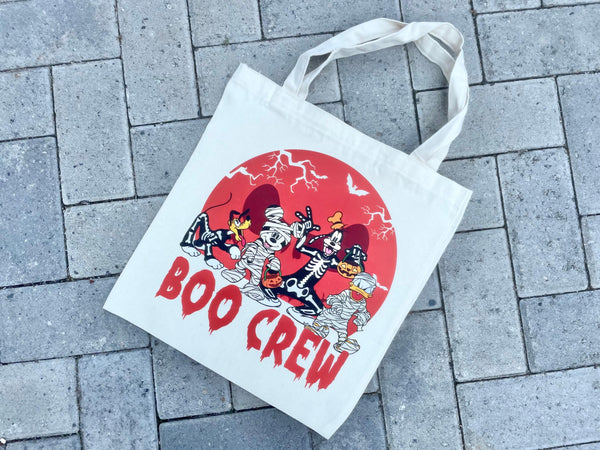 Halloween Boo Crew Trick or Treat Bags Idea Mouse and Friends Theme Eco friendly Bag School Bag Retro Bag Reusable Halloween Masquerade idea