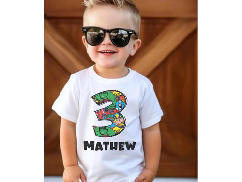 Personalized Name Marvel Birthday Shirt